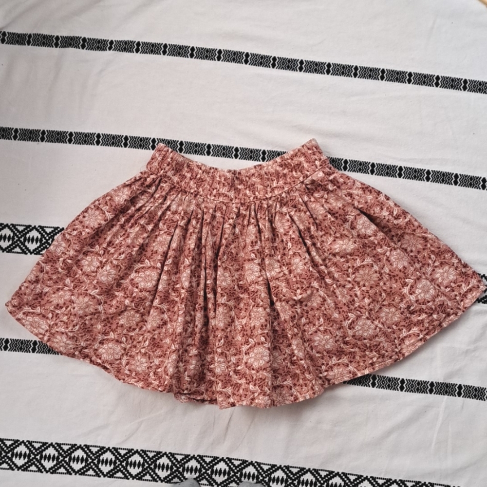 American Eagle cotton linen pull on a line skater mini skirt floral print szS - Picture 10 of 10